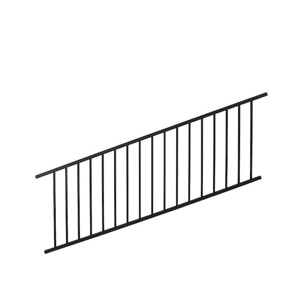 Tuscany 36 in. x 96 in. Black Fine Texture Aluminum C10 HR Stair Railing Kit