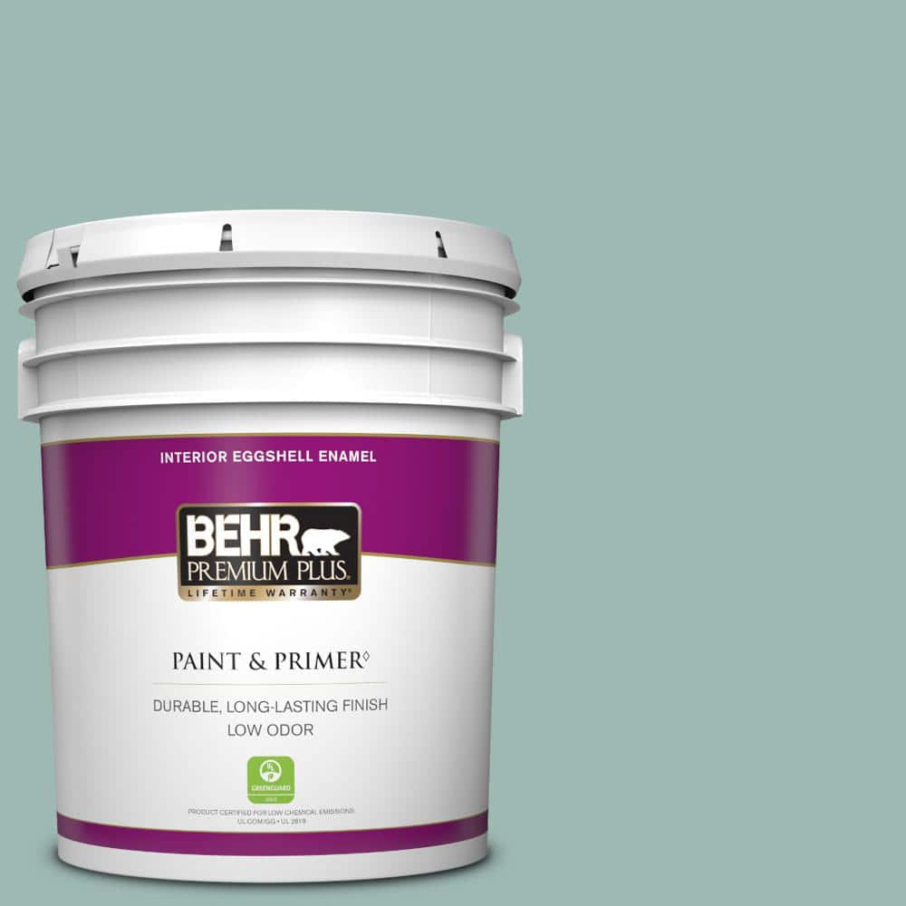 BEHR PREMIUM PLUS 5 gal. #PPU12-08 Opal Silk Eggshell Enamel Low