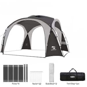 12 ft. x 12 ft. Pop Up Canopy UPF50plus Tent with Side Wall for Camping Trips, Backyard Fun, Party Or Picnics in Grey