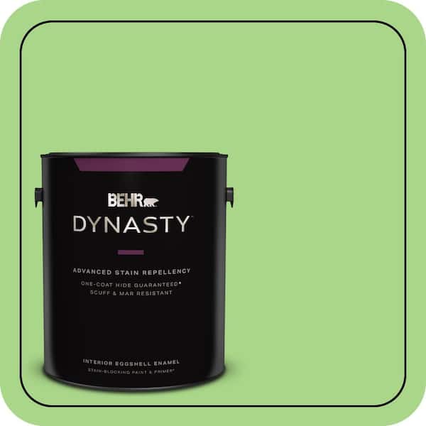 BEHR DYNASTY 1 gal. #430B-4 Peas in a Pod Eggshell Enamel Interior Stain-Blocking Paint & Primer