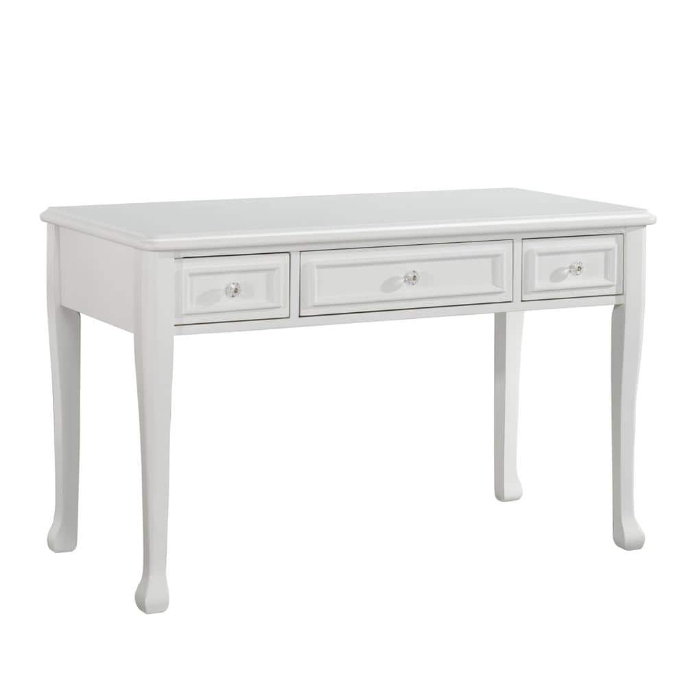 Home Decorators Collection 48 in. Rectangular Ivory 3 Drawer Writing Desk  with Built-In Storage WD-08-1 - The Home Depot