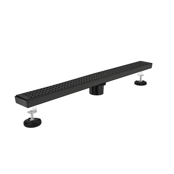 Tahanbath 28 in. Linear Shower Drain 304 Stainless Shower Drain Included Hair Strainer and Leveling Feet
