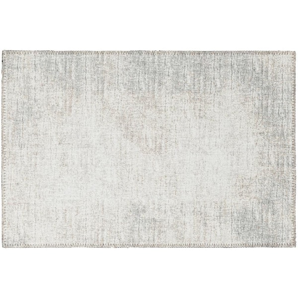 Addison Rugs Rylee Grey 1 ft. 8 in. x 2 ft. 6 in. Geometric Indoor/Outdoor Area Rug