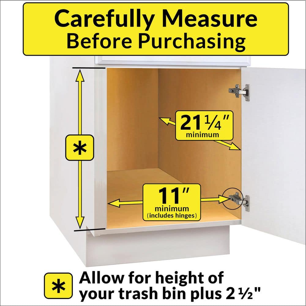 LYNK PROFESSIONAL Pull Out Trash Can Under Cabinet Slide Out Organizer Slide Out Adjustable Shelf for Trash Cans - Chrome