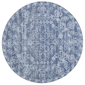 Marquee Navy 6 ft. x 6 ft. Persian Oriental Round Area Rug