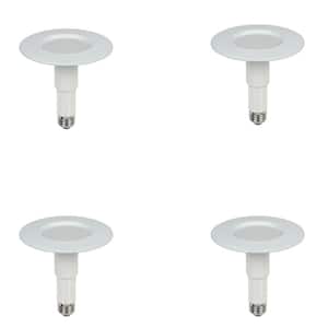 3 in. to 4 in. White Integrated LED Recessed Trim (4 Pack)