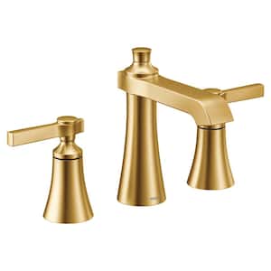 Flara 8 in. Widespread 2-Handle High-Arc Bathroom Faucet Trim Kit in Brushed Gold (Valve Not Included)