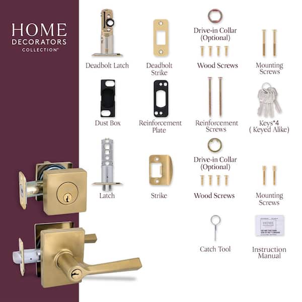 Premier Lock Brass Plated Light Commercial Duty Door Handle