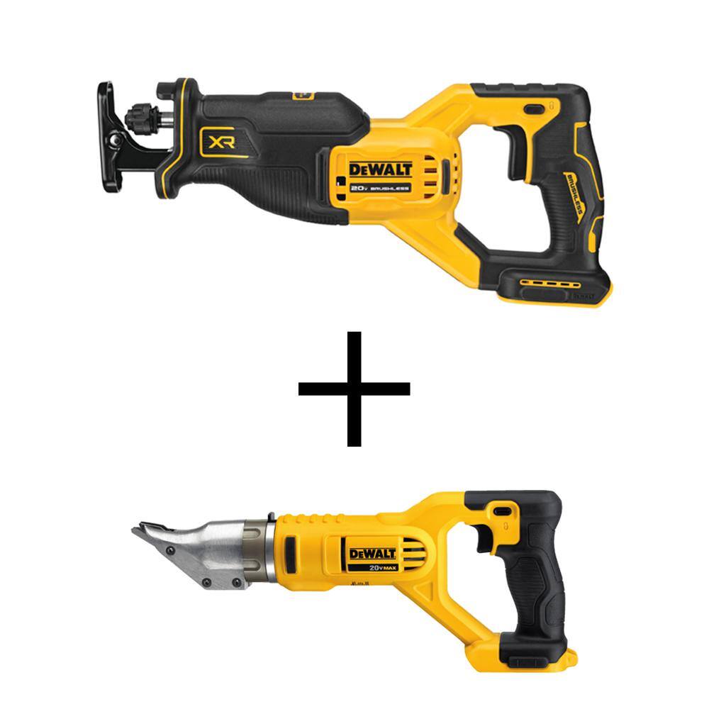 DEWALT 20V MAX XR Cordless Brushless Reciprocating Saw and 20V MAX ...