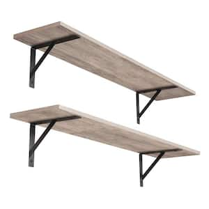 31.5 in. W x 7.9 in. D Greige Decorative Wall Shelf, (Set of 2)