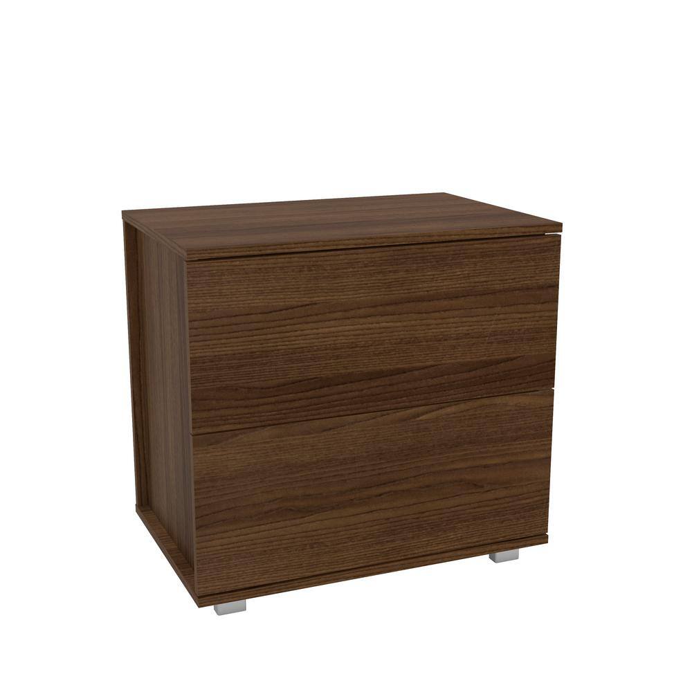 Madison 2Drawer Dark Brown Nightstand 22 in. H x 24 in. W x 15.75 in