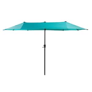 Elnido 12.5 ft. Metal Rectangular Market Patio Umbrella in Teal