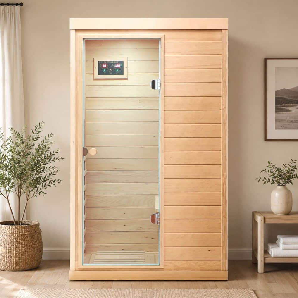 Spygo Moray 1-Person Indoor Hemlock Infrared Sauna with 6 Far