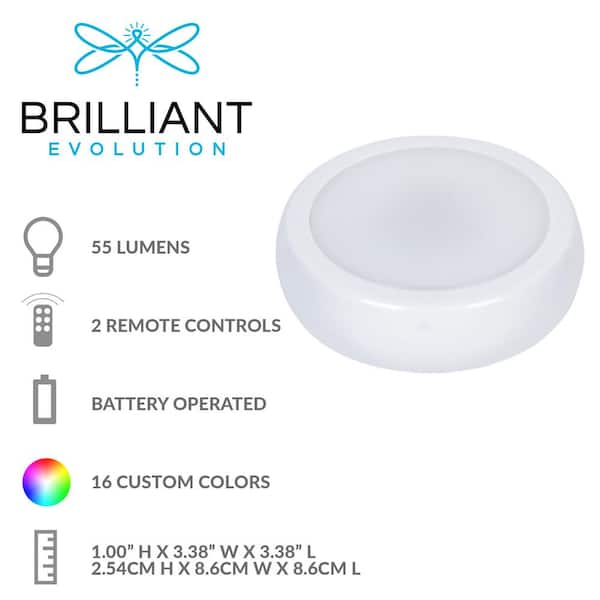 brilliant evolution wireless color changing led puck light