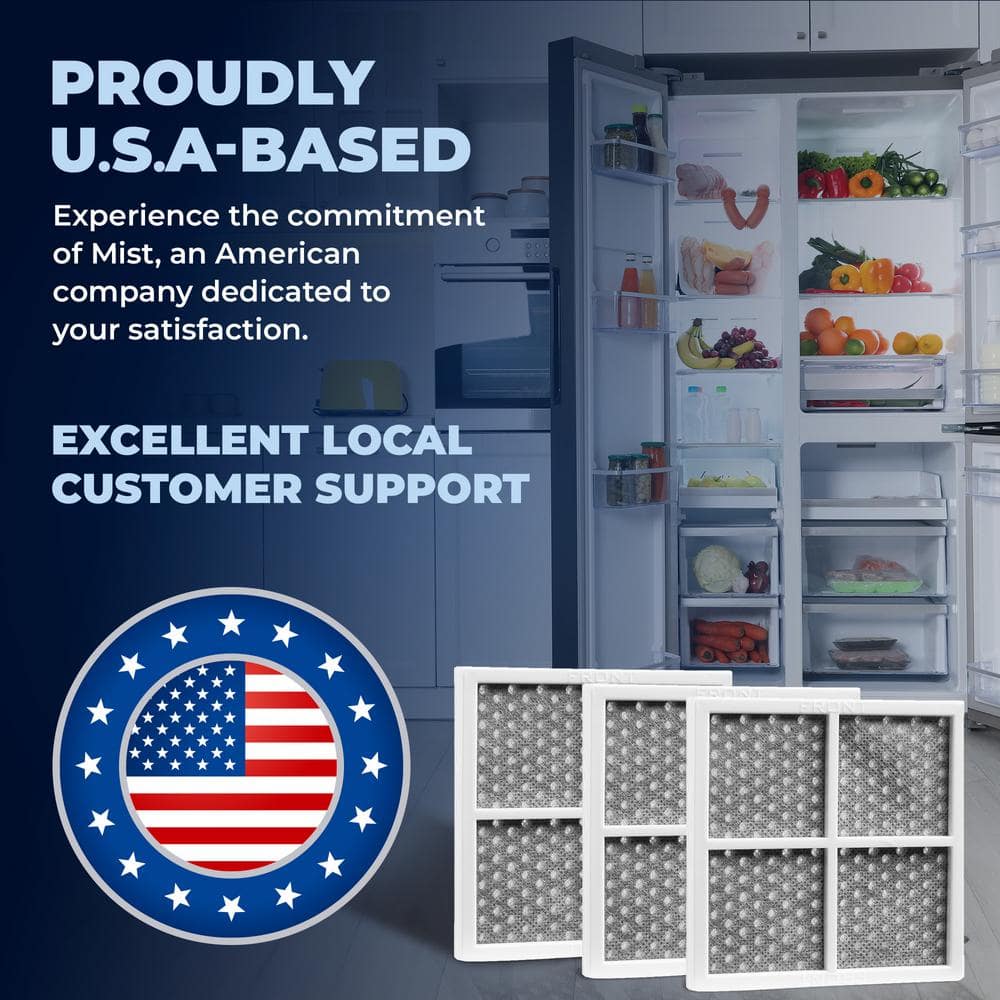 Mist Fresh 3-Pack Activated Carbon Refrigerator Air Filter