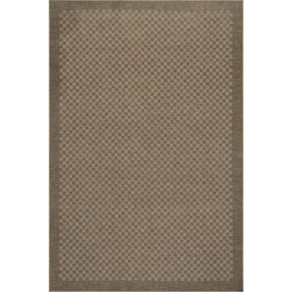 Nate Berkus x Rugs Watts Modern Checkered Washable Charcoal 6 ft. x 9 ft. Indoor Area Rug
