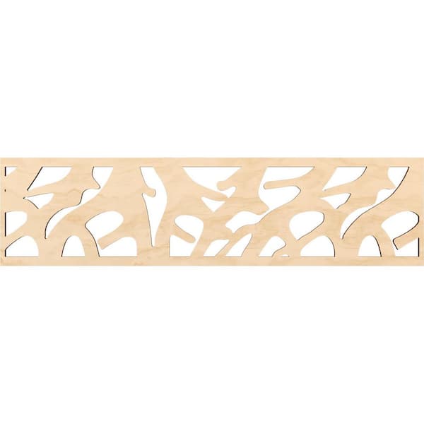 Ekena Millwork Manton Fretwork 0.375 in. D x 47 in. W x 12 in. L Birch Wood Panel Moulding