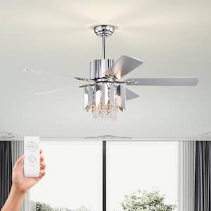 Light Pro 52 in. Smart Indoor Silver‎ Standard Ceiling Fan with Remote Control for Living Room (Bulb not included)