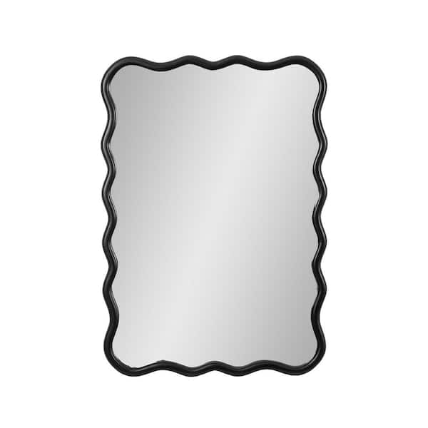 Unbranded 40 in. W x 28 in. H Rectangle Wood Framed Antique Black Mirror Modern Design Wall Decor Mirror for Living Room