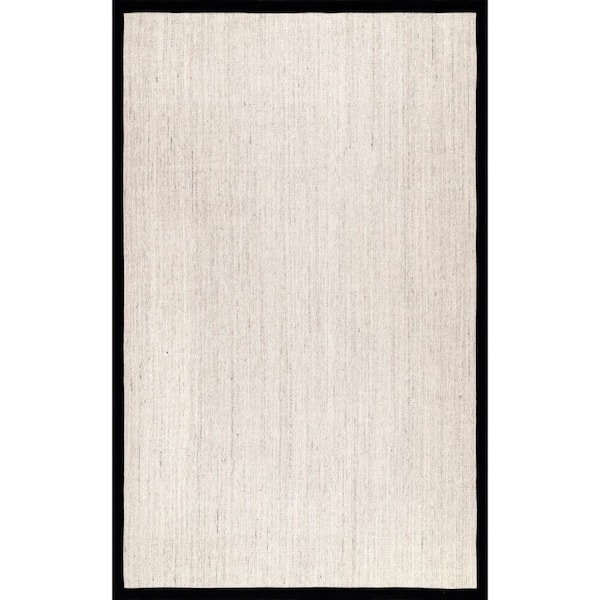 nuLOOM Maryjo Bordered Sisal Jute Black 4 ft. x 6 ft. Area Rug