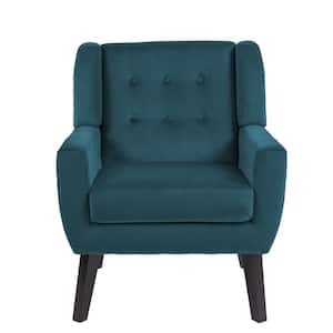 Blue Velvet Upholstery Arm Chair (Set of 1)