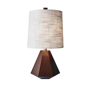Grayson 25 in. Walnut Birch Wood Table Lamp