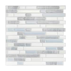 Bellagio Costa White/Gray 10.06 in. x 10.00 in. Vinyl Peel and Stick Tile (2.65 sq. ft./4-pack)