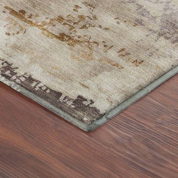 Mayfield Premium Machine Washable Abstract AMF2372 Chocolate 3 ft. x 5 ft. Area Rug