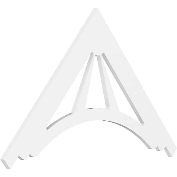 Ekena Millwork 1 in. x 48 in. x 28 in. (14/12) Pitch Stanford Gable Pediment Architectural Grade PVC Moulding