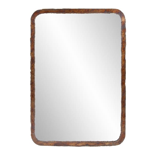 Marley Forrest Medium Rectangle Acid Treated Bronze Hooks Classic Mirror (38 in. H x 27 in. W)