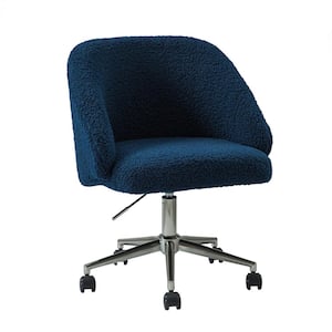 LUCKY ONE Cozy Blue Velvet Swivel Shell Office Chair Height Adjustable  Accent Chair with 360° Castor Wheels CM-202-BL - The Home Depot