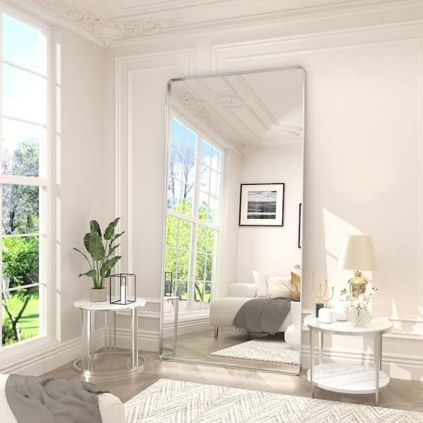 72 in. W x 36 in. H Rectangular Aluminum Alloy Framed and Tempered Glass Wall Bathroom Vanity Mirror in Brushed Silver