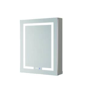 24 in. W x 30 in. H Frameless Clear Recessed Installation Medicine Cabinet with Mirror and LED Light, Left Open Door