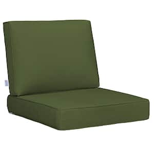 23 in. x 24 in. x 18 in. x 23 in. 2-Piece Deep Seat Rectangle Outdoor Lounge Chair Cushion/Back Pillow Set in Green