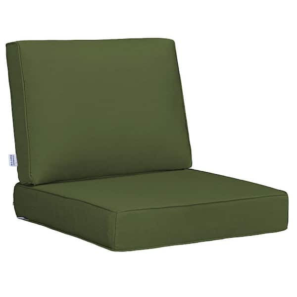 Uixe 23 in. x 24 in. x 18 in. x 23 in. 2-Piece Deep Seat Rectangle Outdoor Lounge Chair Cushion/Back Pillow Set in Green
