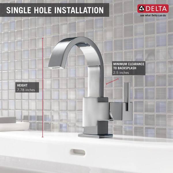 Delta Vero Single Hole Single-Handle Bathroom Faucet with Metal