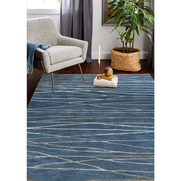 BASHIAN - Greenwich Azure 9 ft. x 12 ft. (8 ft. 6 in. x 11 ft. x 6 in.) Abstract Contemporary Area Rug