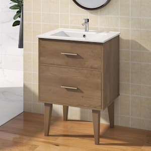 Semele 24 in. Single Sink Freestanding Bathroom Vanity White Top Acorn Set with Undermount Ceramic