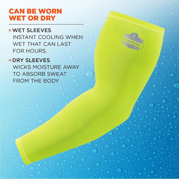 Ergodyne Chill-Its 6690 X-Large Lime Cooling Arm Sleeves