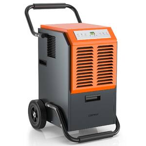 140-Pint Portable Commercial Dehumidifier with Water Tank and Drainage Pipe for Basement