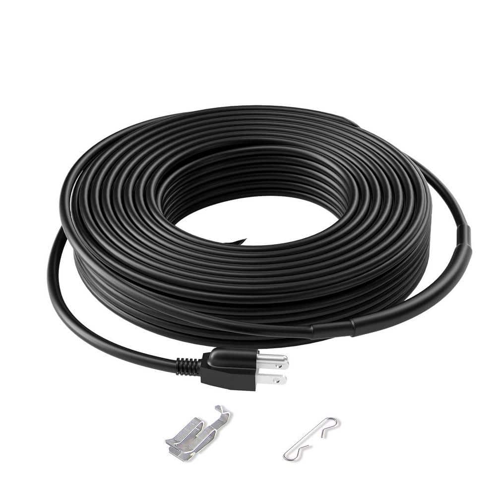 80 ft. Pipe Heat Cable Self-Regulating 5W/ft to 8W/ft Heat Tape IP68 120-Volt for 2 in. to 3 in. Pipes Roof Protection