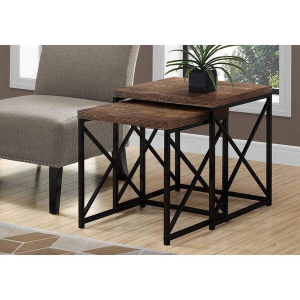 Brown Nesting Table (2-Piece) HD3413 - The Home Depot