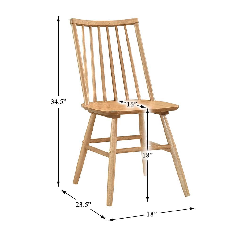Natural Oak High Back Slat Wood Dining Side Chair