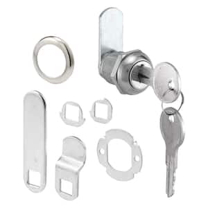 Drawer and Cabinet Lock, 5/8 in., Diecast, Stainless Steel, 5/16 in. Max. Panel