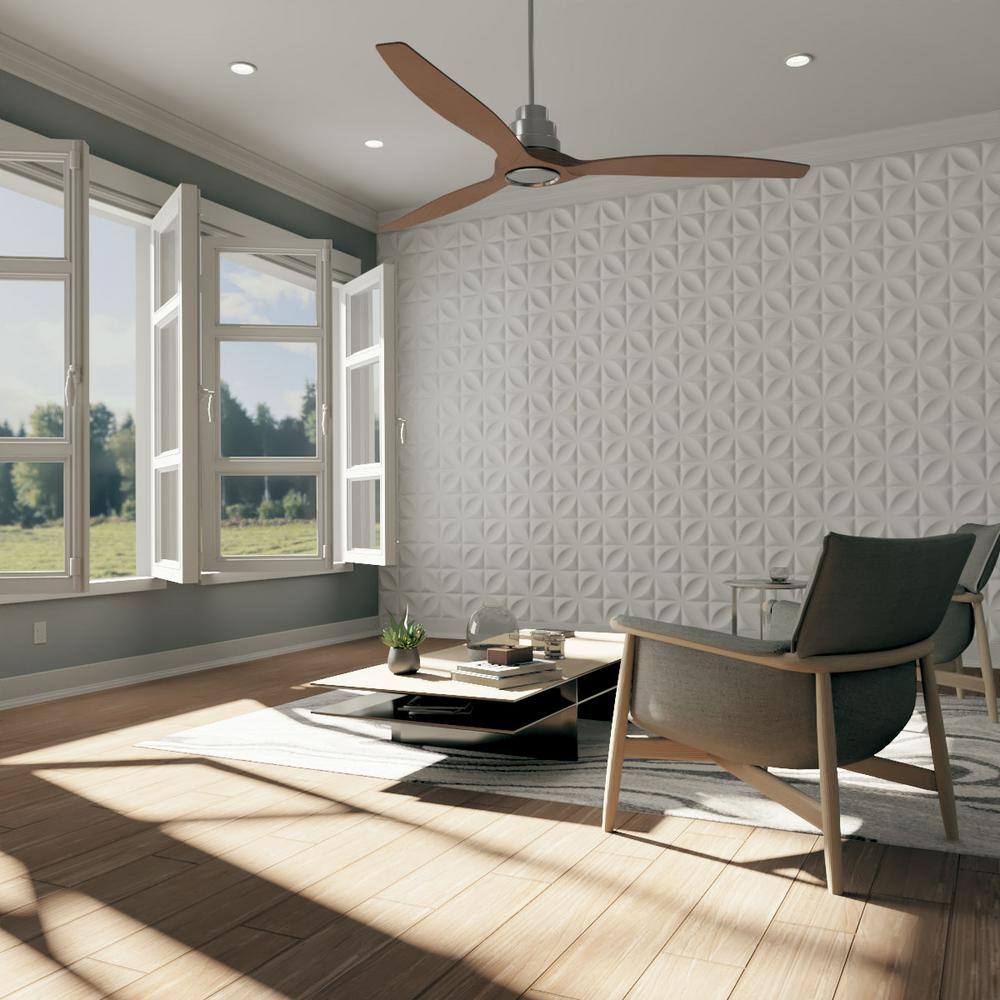 Helene White Textured 3D PVC Wall Panels, 12" x 12", 20-Pack