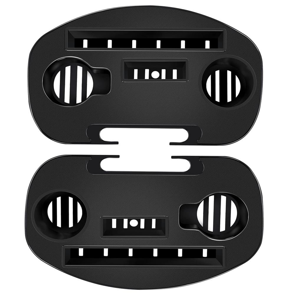 Black Plastic Clip-On Lounge Chair Cup Holder Tray for Mobile Phone iPad Tea Cup and Books (2-Pack) price history on PriceWatchPro