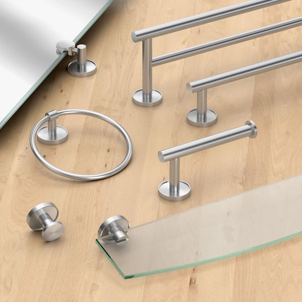 Gatco Latitude 2 24-in Satin Nickel Wall Mount Single Towel Bar Gatco Latitude 2 24-in Satin Nickel Wall Mount Single Towel Bar