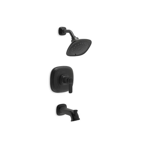 KOHLER Numista Single-Handle 3-Spray Wall-Mount Tub and Shower Faucet in Matte Black (Valve Included)