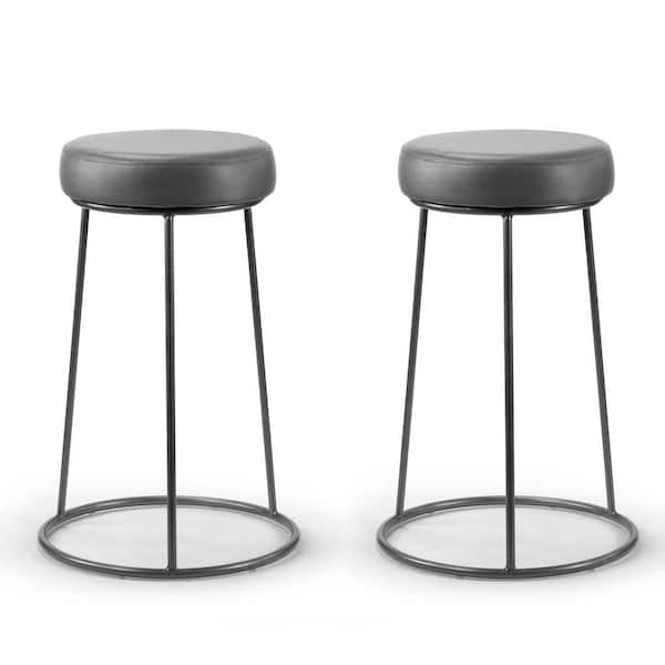 grey backless bar stools