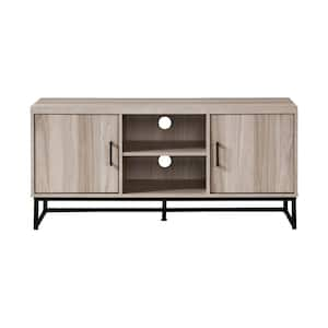 47 in. Tender Oak Wood TV Stand with 2 Storage Cabinets Fits TV's up to 50 in.